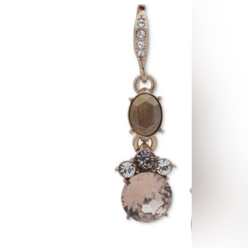 Givenchy Silver Tone Long Stone Drop Earring